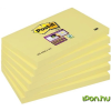 3M POSTIT Super Sticky Öntapadó jegyzettömb csomag 76x127 mm 6x90 lap sárga