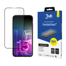 3MK Apple iPhone 15 Pro Max Kijelzővédő üveg (3MK FLEXIBLEGLASS MAX BLACK(275)) mobiltelefon kellék