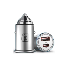 3MK Hyper Car Charger Autós USB-C / USB-A töltő - Ezüst (30W) (5903108464574) mobiltelefon kellék