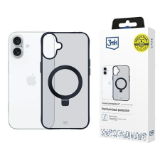 3MK Smoke Magsafe & Stand tok kitámasztóval iPhone 16 - fekete tok és táska