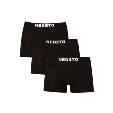 3PACK fekete Nedeto férfi boxeralsó (3NDTB001-brand) 4XL
