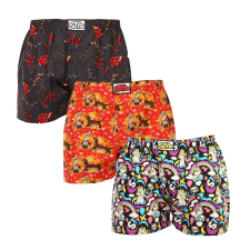 3PACK férfi bő szárú boxeralsók Styx art klasszikus gumipánt többszínű (3A11824) XXL férfi alsó