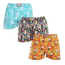 3PACK férfi bő szárú boxeralsók Styx art klasszikus gumipánt többszínű (3A11847) M férfi alsó