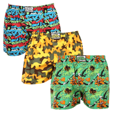  3PACK férfi bő szárú boxeralsók Styx art klasszikus gumipánt többszínű (3A12579) L férfi alsó