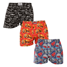  3PACK férfi bő szárú boxeralsók Styx art klasszikus gumipánt többszínű (3A15462) M