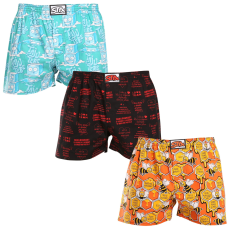  3PACK férfi bő szárú boxeralsók Styx art klasszikus gumipánt többszínű (3A16477) XXL