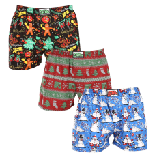  3PACK férfi bő szárú boxeralsók Styx art klasszikus gumipánt többszínű (3A16814) M