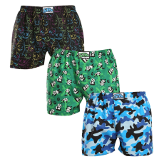  3PACK férfi bő szárú boxeralsók Styx art klasszikus gumipánt többszínű (3A18023) M