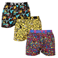  3PACK férfi bő szárú boxeralsók Styx art sportos gumipánt többszínű (3B13001) M
