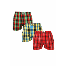  3PACK férfi bő szárú boxeralsók Styx klasszikus gumipánt többszínű (3A093138) L