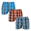  3PACK férfi bő szárú boxeralsók Styx klasszikus gumipánt többszínű (3A102230) L