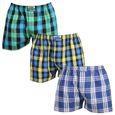  3PACK férfi bő szárú boxeralsók Styx klasszikus gumipánt többszínű (3A103890) XXL