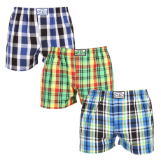  3PACK férfi bő szárú boxeralsók Styx klasszikus gumipánt többszínű (3A11789) XL