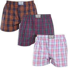  3PACK férfi bő szárú boxeralsók Styx klasszikus gumipánt többszínű (3A20836) XL