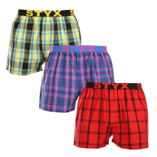 3PACK férfi bő szárú boxeralsók Styx sportos gumipánt többszínű (3B103133) XXL férfi alsó