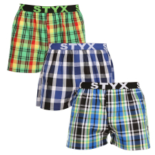 3PACK férfi bő szárú boxeralsók Styx sportos gumipánt többszínű (3B11789) M férfi alsó