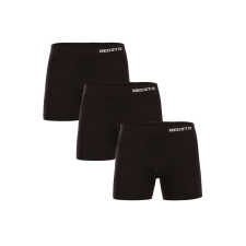  3PACK Férfi boxeralsó Nedeto varrás nélküli bambusz fekete (3NDTB001S) XL férfi alsó