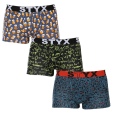  3PACK Férfi boxeralsó Styx art sportos gumipánt készült nagyméretű sportgumi (3R12672) 4XL