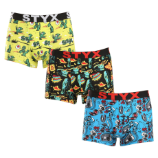  3PACK Férfi boxeralsó Styx art sportos gumipánt készült nagyméretű sportgumi (3R13188) 3XL