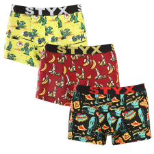 3PACK férfi boxeralsó Styx art sportos gumipánt többszínben (3G13198) XXL férfi alsó