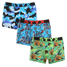  3PACK férfi boxeralsó Styx art sportos gumipánt többszínben (3G15780) XXL