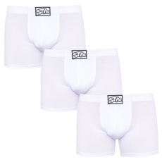  3PACK férfi boxeralsó Styx hosszú klasszikus gumipánt fehér (3F1061) XL