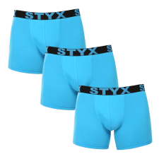  3PACK férfi boxeralsó Styx hosszú sportos gumipánt világoskék (3U1169) XL férfi alsó