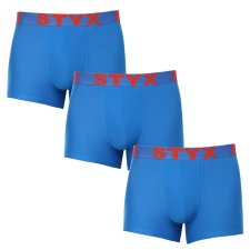  3PACK Férfi boxeralsó Styx sportos gumipánt kék (3G1167) M férfi alsó