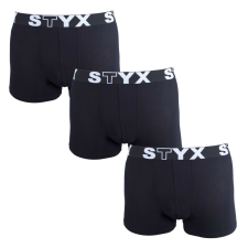  3PACK férfi boxeralsó Styx sportos gumipánt nagyméretű fekete (3R960) 3XL férfi alsó