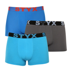  3PACK férfi boxeralsó Styx sportos gumipánt nagyméretű többszínű (3R10379) 3XL