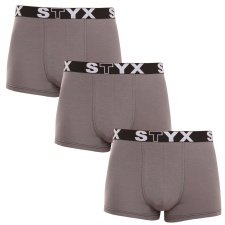 3PACK Férfi boxeralsó Styx sportos gumipánt sötét szürke (3G1063) L férfi alsó