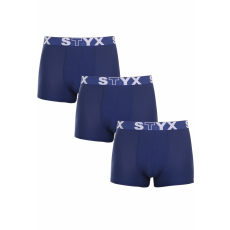  3PACK férfi boxeralsó Styx sportos gumipánt sötétkék (3G968) L
