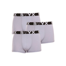  3PACK férfi boxeralsó Styx sportos gumipánt szürke szürke (G10676767) L férfi alsó