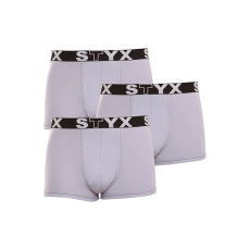  3PACK férfi boxeralsó Styx sportos gumipánt szürke szürke (G10676767) M