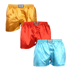 3PACK férfi klasszikus boxeralsó Styx klasszikus gumi satin multicolour (3C06357) L