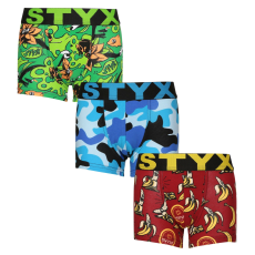  3PACK gyermek boxeralsók Styx art sportos gumipánt többszínben (3GJ13970) 4-5 éves