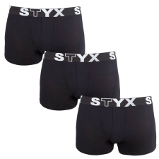  3PACK gyermek boxeralsók Styx sportos gumipánt fekete (3GJ960) 6-8 éves gyerek alsó