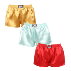  3PACK női bő szárú boxeralsók Styx klasszikus gumipánt szatén többszínben (3L06352) S