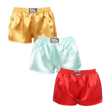 3PACK női bő szárú boxeralsók Styx klasszikus gumipánt szatén többszínben (3L06352) XL női alsó