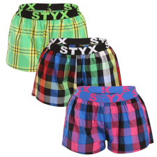 3PACK női bő szárú boxeralsók Styx sportos gumipánt többszínű (3T10812) L női alsó
