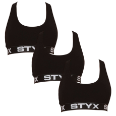  3PACK női melltartó Styx sport fekete (3IP0960) S