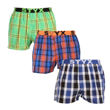 3PACK Többszínű férfi klasszikus boxeralsó Styx sport gumi (3B100619) S férfi alsó