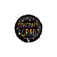  45 cm-es Congrats Grad szivárványos fólia lufi party kellék