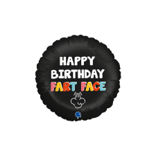 45 cm-es Happy Birthday Fart Face fólia lufi party kellék