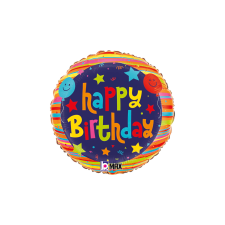  45 cm-es Happy Birthday smiley lufis fólia lufi party kellék