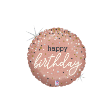 45 cm-es hologramos konfettis rosegold Happy Birthday fólia lufi party kellék