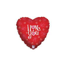 46 cm-es I love you feliratos, szív alakú fólia lufi party kellék