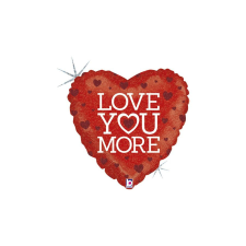  46 cm-es Love you more fólia lufi party kellék