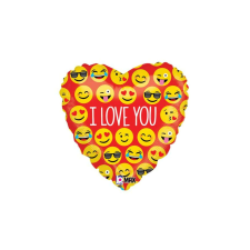 46 cm-es szív alakú Emoji love fólia lufi party kellék