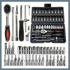 46 darabos autójavító szerszámkészlet – Fekete tárolódoboz XD21172
